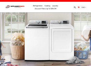 How appliancepartscanada.com looks like on a tablet such as an iPad.