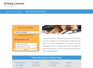 How applydrivinglicence.in looks like on a tablet such as an iPad.