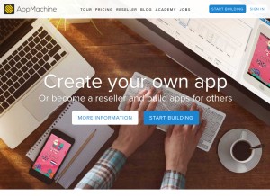 How appmachine.com looks like on a tablet such as an iPad.