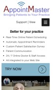 How appointmaster.com looks like on a mobile device such as an iPhone.