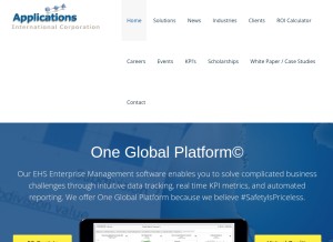 How appsinternational.com looks like on a tablet such as an iPad.