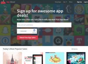 How appsliced.co looks like on a tablet such as an iPad.