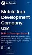 How appsquadz.com looks like on a mobile device such as an iPhone.