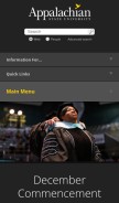 How appstate.edu looks like on a mobile device such as an iPhone.