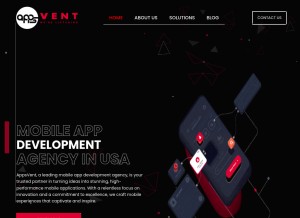 How appsvent.com looks like on a tablet such as an iPad.