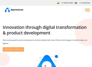How appventurez.com looks like on a tablet such as an iPad.