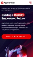 How appverticals.com looks like on a mobile device such as an iPhone.