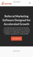 How appvirality.com looks like on a mobile device such as an iPhone.