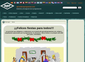 How aprenderaprogramar.com looks like on a tablet such as an iPad.