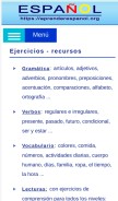 How aprenderespanol.org looks like on a mobile device such as an iPhone.