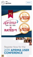 How aprima.com looks like on a mobile device such as an iPhone.