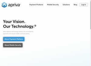 How apriva.com looks like on a tablet such as an iPad.