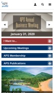 How aps.org looks like on a mobile device such as an iPhone.