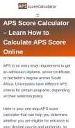 How apsscorecalculator.net.za looks like on a mobile device such as an iPhone.