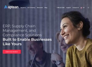 How aptean.com looks like on a tablet such as an iPad.