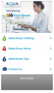 How aquaamerica.com looks like on a mobile device such as an iPhone.