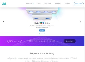 How aquaillumination.com looks like on a tablet such as an iPad.