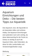 How aquarium-deko.com looks like on a mobile device such as an iPhone.