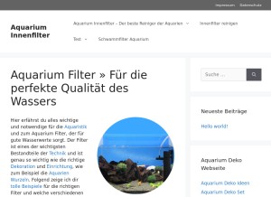 How aquarium-innenfilter-test.de looks like on a tablet such as an iPad.