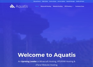 How aquatis.host looks like on a tablet such as an iPad.