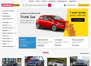 How arabam.com looks like on a tablet such as an iPad.