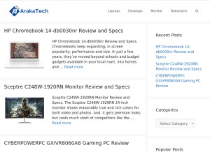 How arakatech.com looks like on a tablet such as an iPad.