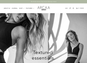 How arcaamovement.co looks like on a tablet such as an iPad.