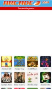 How arcade3.com looks like on a mobile device such as an iPhone.