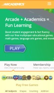 How arcademics.com looks like on a mobile device such as an iPhone.
