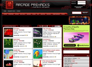 How arcadeprehacks.com looks like on a tablet such as an iPad.
