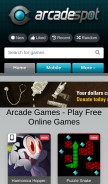 How arcadespot.com looks like on a mobile device such as an iPhone.