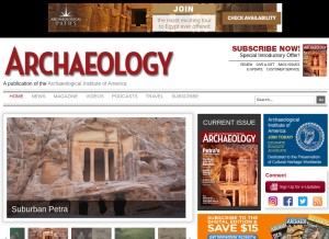 How archaeology.org looks like on a tablet such as an iPad.