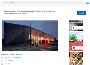 How archdaily.mx looks like on a tablet such as an iPad.