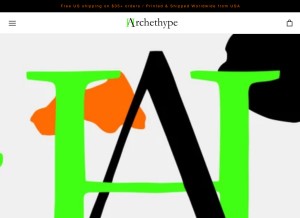 How archethype.com looks like on a tablet such as an iPad.