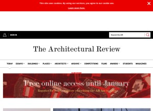 How architectural-review.com looks like on a tablet such as an iPad.