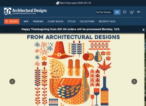 How architecturaldesigns.com looks like on a tablet such as an iPad.