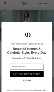 How architecturaldigest.com looks like on a mobile device such as an iPhone.