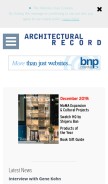 How architecturalrecord.com looks like on a mobile device such as an iPhone.