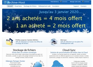 How archive-host.com looks like on a tablet such as an iPad.