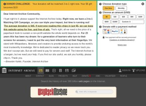 How archive.org looks like on a tablet such as an iPad.