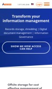 How archivesystems.com looks like on a mobile device such as an iPhone.