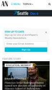 How archpaper.com looks like on a mobile device such as an iPhone.