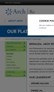 How archreinsurance.bm looks like on a mobile device such as an iPhone.