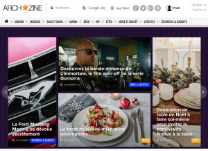 How archzine.fr looks like on a tablet such as an iPad.
