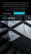 How arconic.com looks like on a mobile device such as an iPhone.