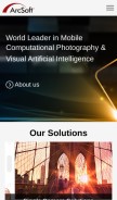 How arcsoft.com looks like on a mobile device such as an iPhone.