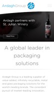 How ardaghgroup.com looks like on a mobile device such as an iPhone.
