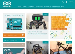 How arduino.cc looks like on a tablet such as an iPad.