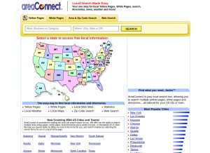 How areaconnect.com looks like on a tablet such as an iPad.