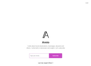 How areio.substack.com looks like on a tablet such as an iPad.